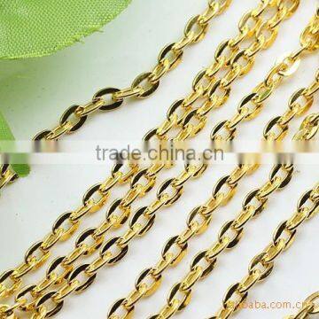 Different Size Cable Link Iron Chain For Jewelry Diy Gold Plated Flat Cross O Chain