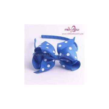 Dot Hair Bows Headbands For Baby Girls