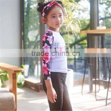 Best Selling Sweet Two Piece Set Floral Design 82% Nylon18% Spandex Baby Kids Swimsuit Child Swimwear photo-3