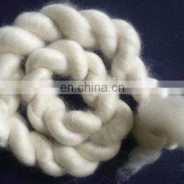 Chinese dehaired white cashmere fiber tops 15.5 mic 44mm