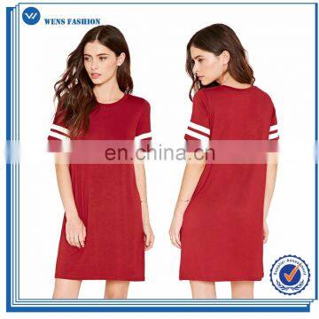 Cheap Summer Dresses Custom Plain Striped T-Shirt Dress Women