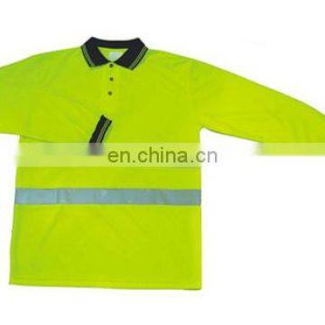 Economy High visibility long sleeve shirt with polo