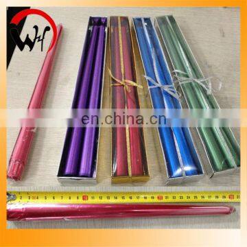 home decorative taper candles with different color