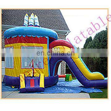 cartoon inflatable funny jumpers for kids with slide