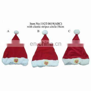 Plush Santa hats for Christmas promotion