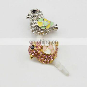 Funny decorated wholesale birds mobile earphone cell phone cute anti dust plug MCD-0082