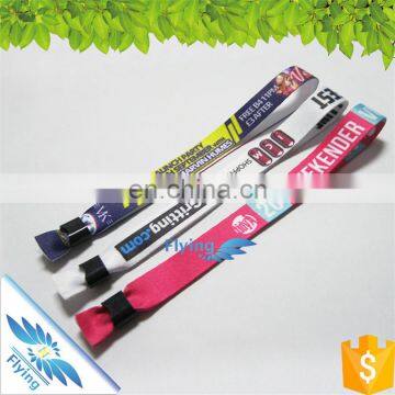 Business Printed Fabric Wristbands Brand Bracelet with Plastic Clasp