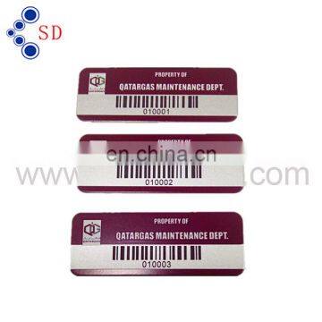 Waterproof metal tracking barcode numbers tags