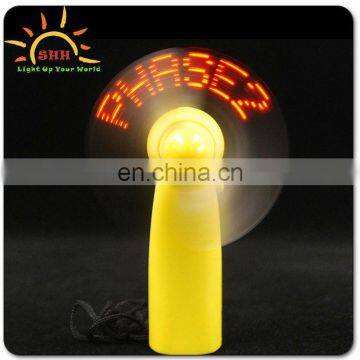 Good quality Mini portable usb led text message fan flash what you want for party/Christmas