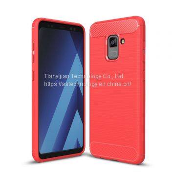 For Samsung Galaxy A8 2018 Case - Shockproof Carbon Fiber Soft TPU Hybrid Cover photo-4