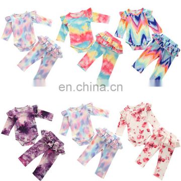 RTS  Romper Pant And Headband 3pc Clothes Set Tie Dye Outfit Toddler Girl Clothes