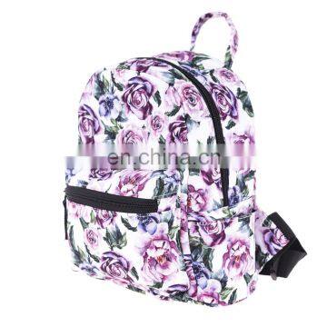 New Arrival 9inch Mini Backpack Girls Small Travel Bag With Romantic Purple Rose Image photo-4