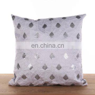 New style hot selling sequin embroidery grey cushion for decoration