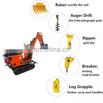 0.8t-3.5t Excavator Drilling Grab Hammer Quick Hitch Crawler Riper Rake Bucket Attachment for Excavator photo-2