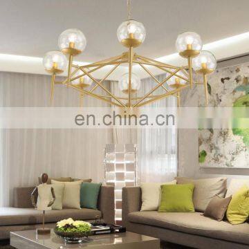 Modern uplight gold pendant light agnes glass copper ceiling chandelier light