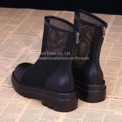 High-quality Short Boots Female Summer Thick-soled New Korean Version of the British Style Thin Mesh Sandals All-match Breathable Boots photo-2