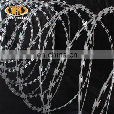 Hot dip Galvanized razor barbed wire fence and cheap razor wire