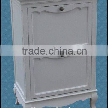 white painted wooden shoe cabinet / wooden indoor furniture / wooden living room furniture