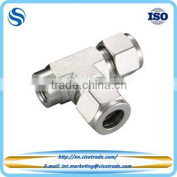 Double ferrule compression tube fitting, NPT BSPT female elbow pipe fitting