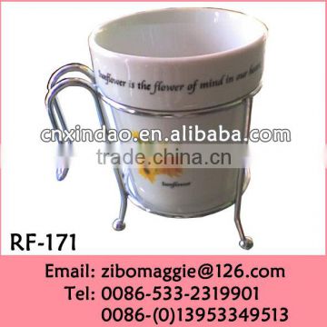 Professional Stackable Promotional Ceramic Tea Cup with Rack and Wholesale Price