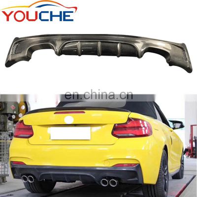 MP style carbon fiber rear bumper diffuser quad for BMW 2 series F22 F23 2014-2018 M sport