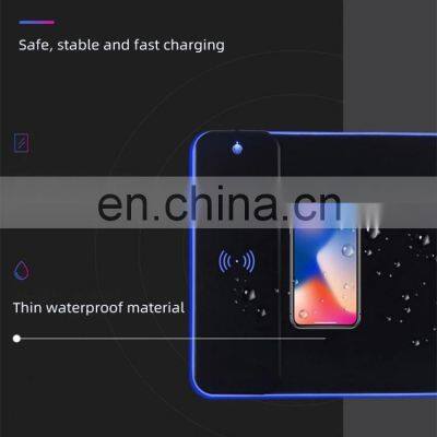 2 in 1 Wireless Mousepads Gamer Rbg Led Mouse Pad Wireless Phone Charger photo-3