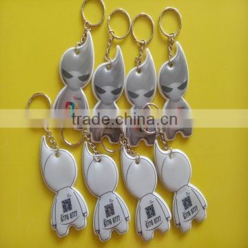 Cartoon dimensional code printed Keychain/ pvc keychain