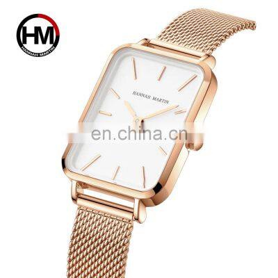 Hannah Martin 1241 Luxury Ladies Bracelet Quartz Watch Ultrathin Simple Japanese Movement Stainless Steel Mesh Belt Watches