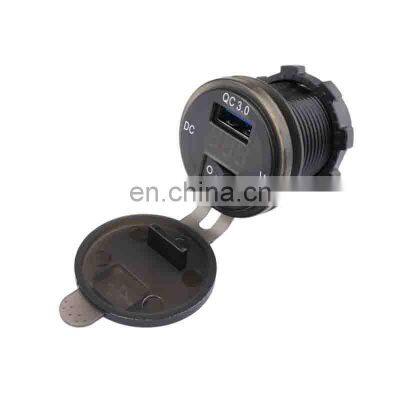Car Charging Voltage and Current Digital Display Dual Meter QC3.0 Fast Charging 12-24V With Switch Control photo-4