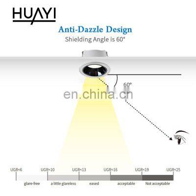 HUAYI High Brightness Aluminum Housing 6 12 18 24 36 54 W Hotel Ceiling Indoor Recessed Spotlight LED