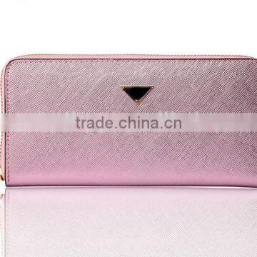 High Quality Fashion Genuine Leather Woman Long Zipper Clutch Wallet for Ladies photo-2