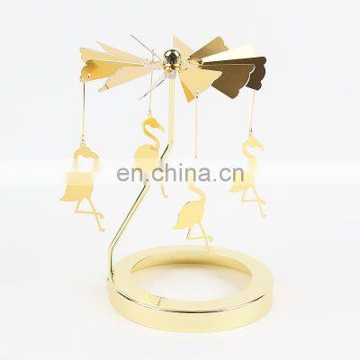 ENO Factory Customize Rotary Candlestick Decoration Mermaid Rotating Rotary Candle Holder Metal Craft Rotation Candlestick