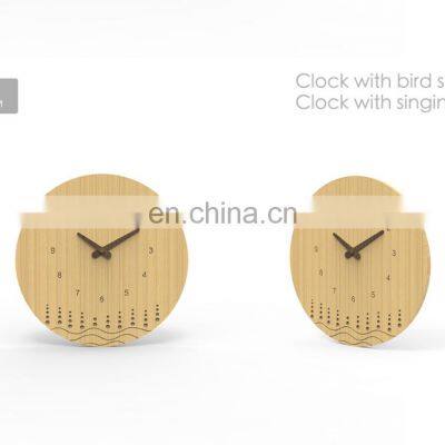 Minimalist Bedroom Living Room Premium Quality Round Bamboo Singing Bowl Analog Wall Clock photo-5