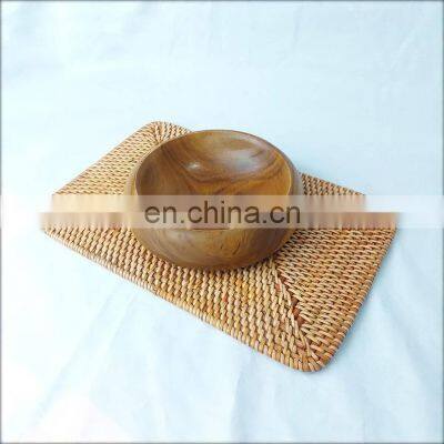 Rectangular Rattan Placemats, Boho Table Decor Rattan Wall Decoration Beautiful Woven wall decor basket