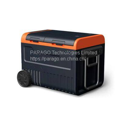 45L DC 12V/24V Compressor Fridge Mobile Freezer Refrigerator With Pull Rod & Wheels Car Home Dual Use photo-3