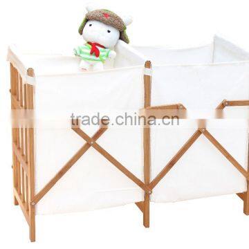 Foldable Bamboo Laundry Hamper with Canvas Bag