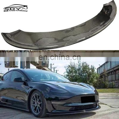 Model 3 MAX Style High Quality Carbon Fiber Front Lip Front Bumper Splitter  Lip For Tesla MODEL 3