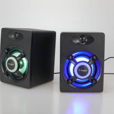 USB Speaker LED Rainbow Light Computer Gaming Speakers Lounder for Desktop Laptop Color Light Wireless Wired Pc Computer Speaker photo-2