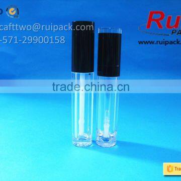 Clear Square Lip Gloss Tube With Matte Black Brush Cap, Transparent Square Lip Cream Case photo-5