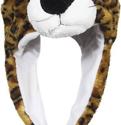 Cute Plush Animal Character Winter Hat Fun Ski Cap With Detailed Animal Face Long Ear Straps With Pom Pom Ends photo-2