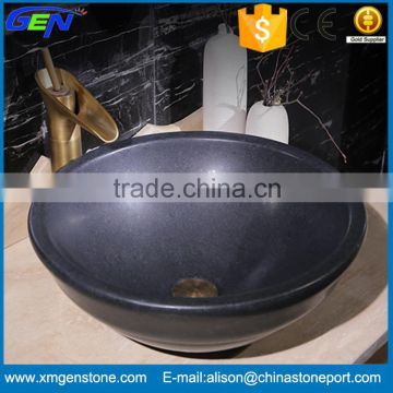 Wholesale Natural Black Granite Bathroom Round Sink