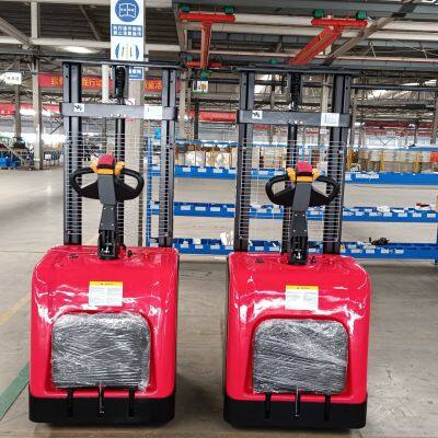 High Performance Electric Pallet Stacker 1 Ton 1.2 Ton 1.5 Ton 2 Ton Semi-electric Pallet Stacker photo-3