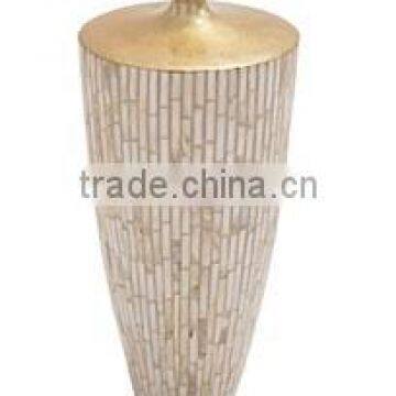 Best selling High quality MODERN 17" Mother of Pearl Vase with Gold Top from Vietnam