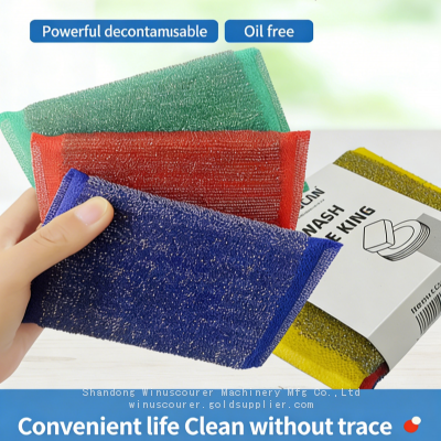 High Quality 3 Pcs Pack Stainless Steel Scouring Pad Dish Washing King Sponge Scourer photo-3