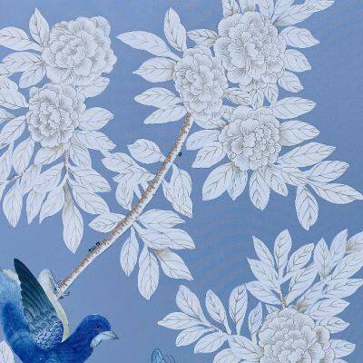 Ручная живопись на шелковой обоях