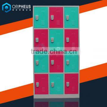 12 Compartment Mixture Color Clothes Cupboard For Gym