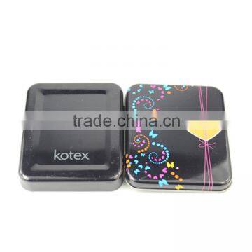 small metal hinged lid tin box