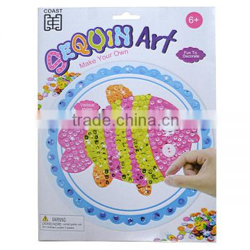 Do it yourself arts and crafts fish sequin art kit