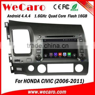 Wecaro android 4.4.4 car dvd Dashboard Placement for honda civic dashboard BT gps 3g TV 2006 - 2011