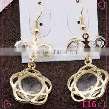 Latest fashion glass earrings designs beautiful flower earrings